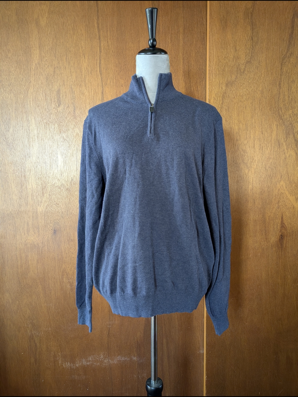 Men's Half-Zip Sweater - Dark Slate Blue